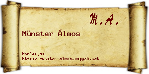Münster Álmos névjegykártya